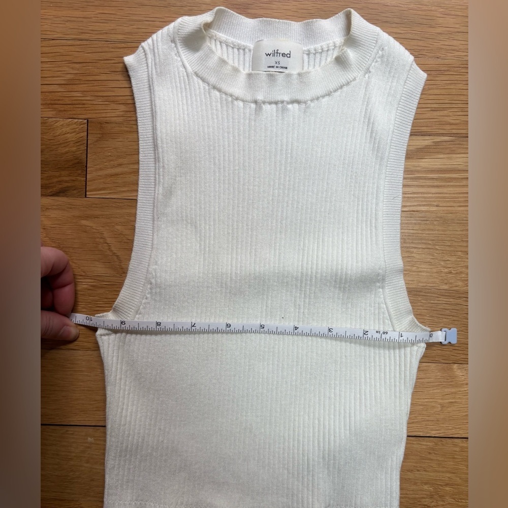 Aritzia Wilfred Reso Sleeveless Crop Top / XS White Birch - Picture 8 of 10